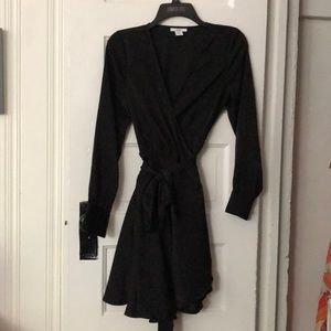 Black wrap mini dress size S